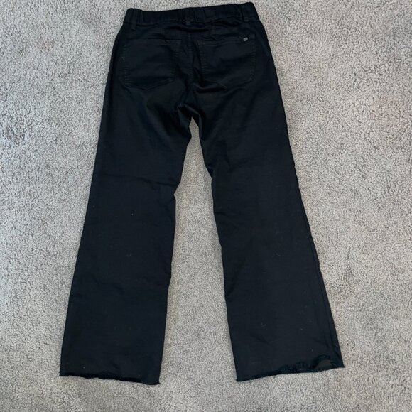 Bevy Flog - Amanda Black Wide Leg Flare Denim Raw Hem & Elastic Waist Jeans 29 - Picture 5 of 11